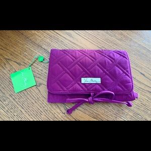 Vera Bradley All Wrapped Up Jewelry Roll Plum
